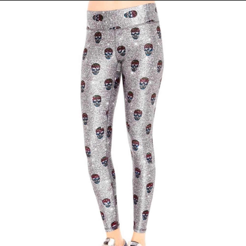 NWT Terez Skull Leggings , Full Length, High Waisted, Size M